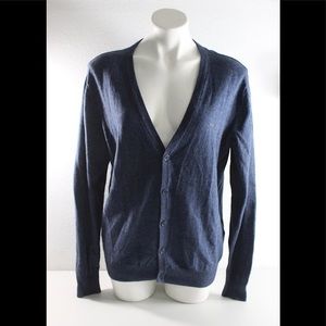 Armani Jeans Blue Button Up Sweater Size L